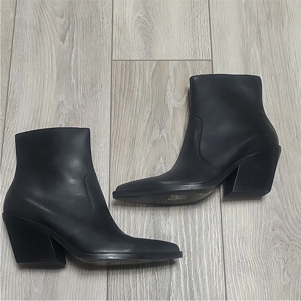 Dolce Vita Size 8 Volli Black Leather Heeled Boots - Picture 4 of 10